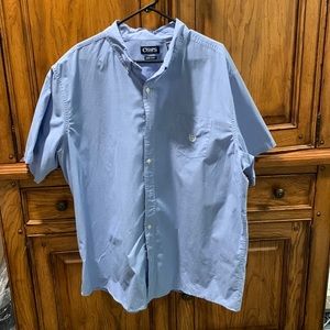 🎉2/$15🎉Chaps mens 3XL big man EUC button up lt blue short sleeve shirt